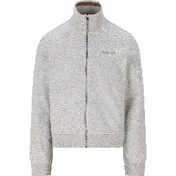 Zip-up funnel-neck t-shirt