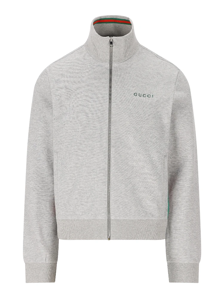 Zip-up funnel-neck t-shirt