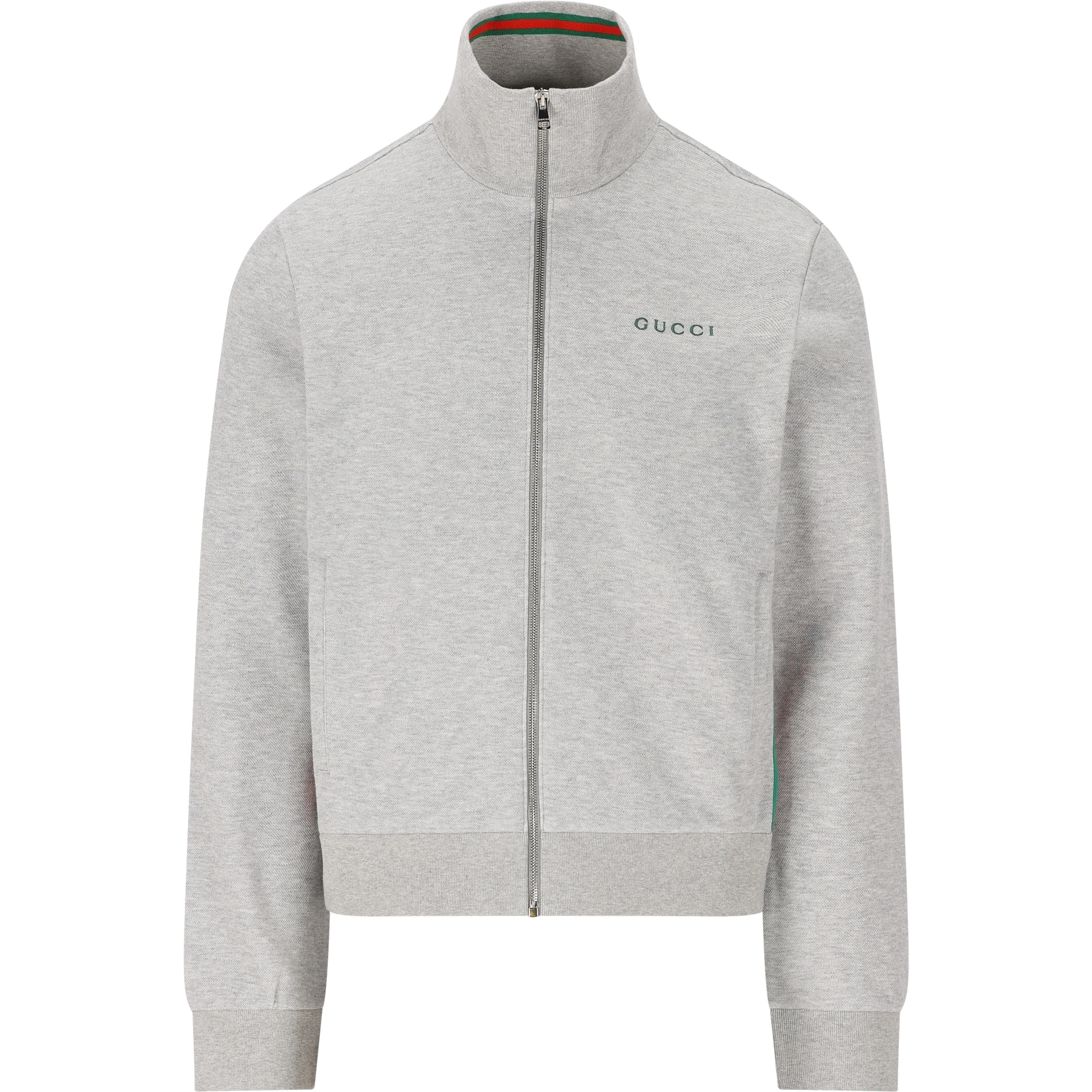 Zip-up funnel-neck t-shirt