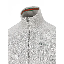 Zip-up funnel-neck t-shirt