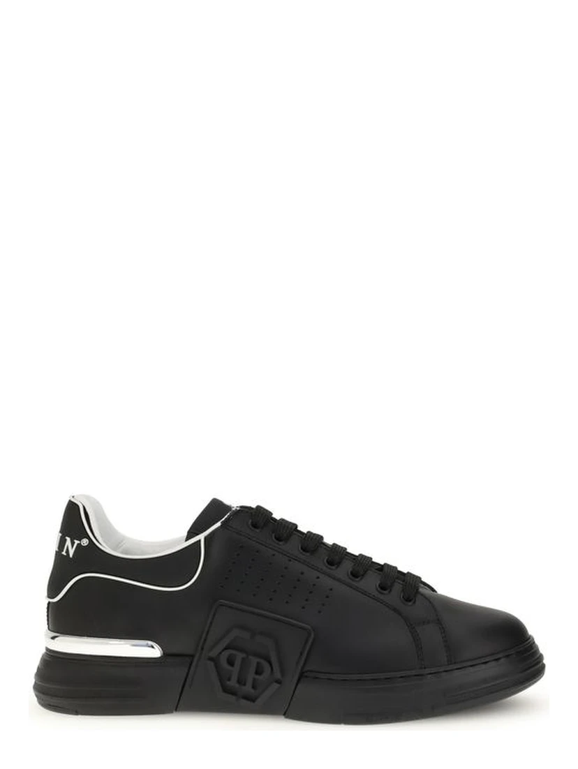 Black Calf Leather Bos Taurus Athletic Sneakers