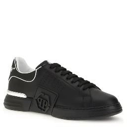 Black Calf Leather Bos Taurus Athletic Sneakers