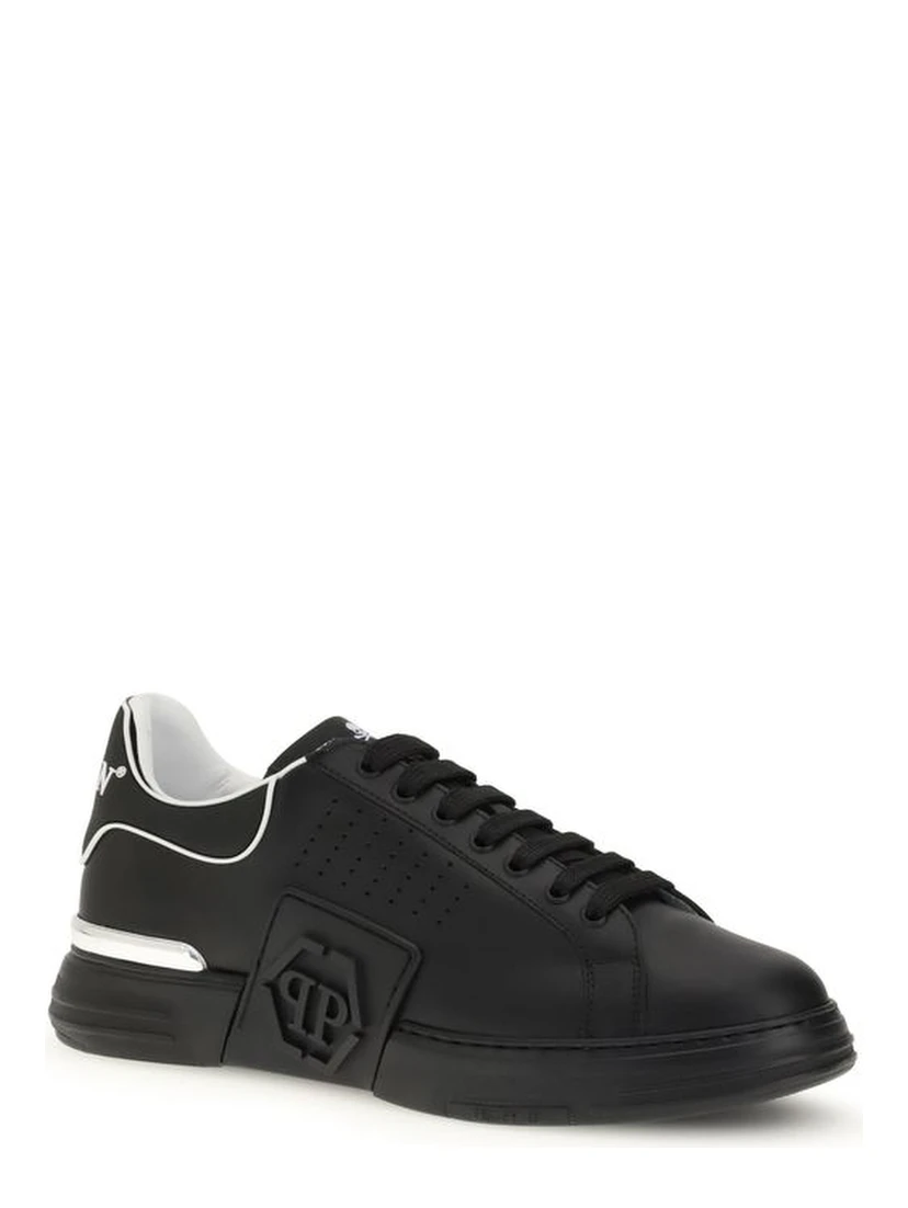 Black Calf Leather Bos Taurus Athletic Sneakers