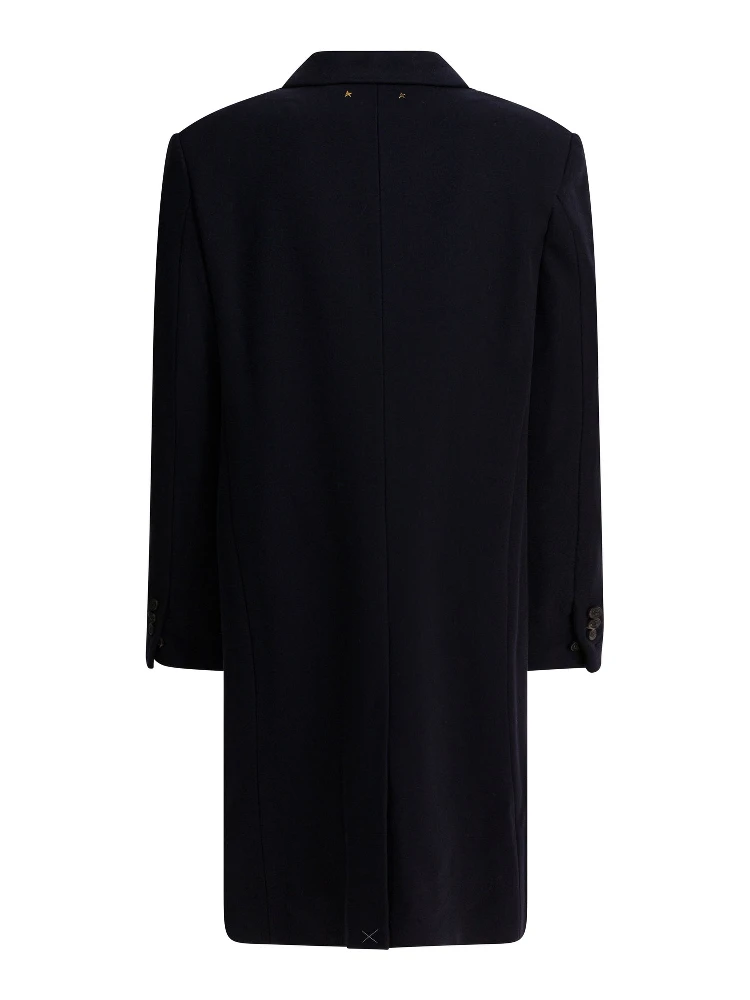 Single-breasted wool coat alternative