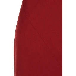 Mara Red Long Dress with Draped Neckline in Acetate Blend Woman