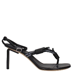 Black Leather Flip-Flop Sandals