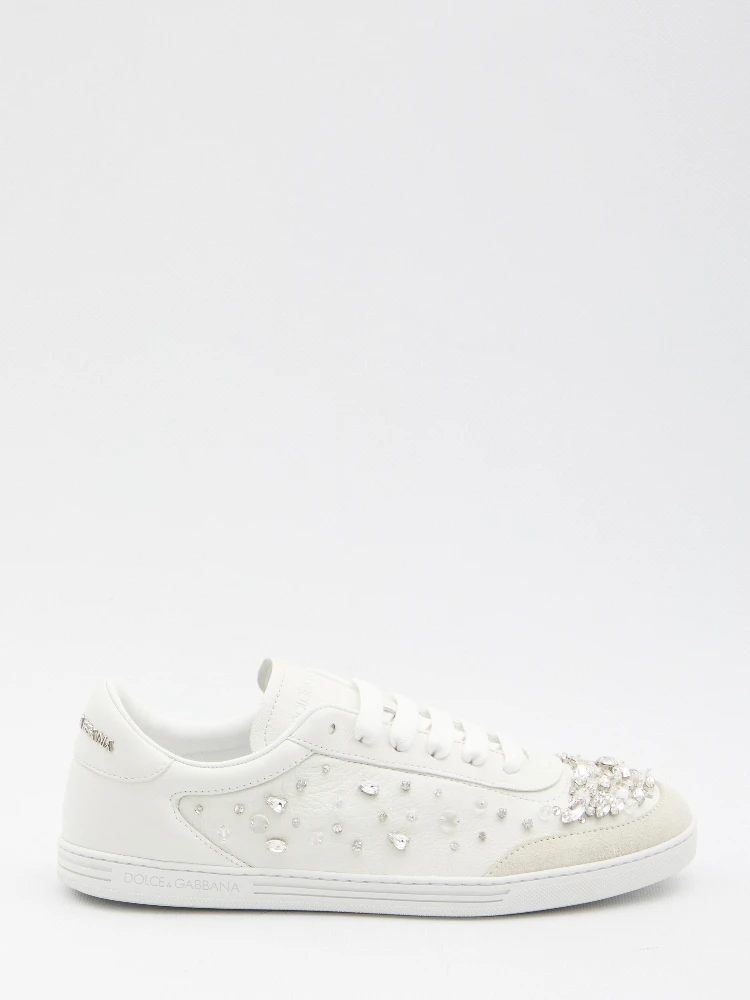 Sneakers embellished with rhinestones