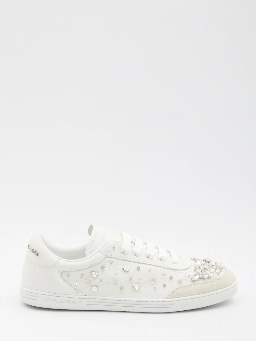 Sneakers embellished with rhinestones