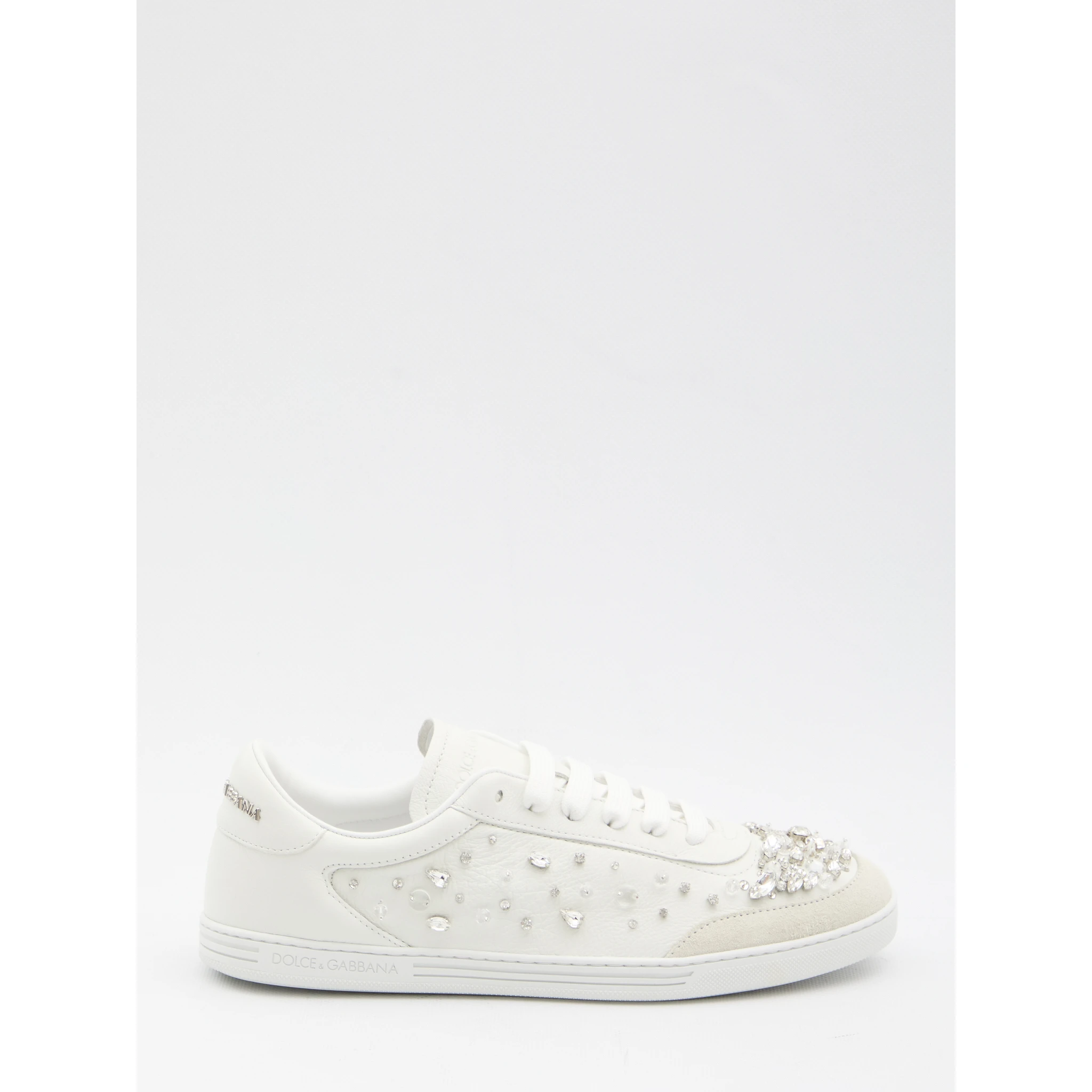 Sneakers embellished with rhinestones