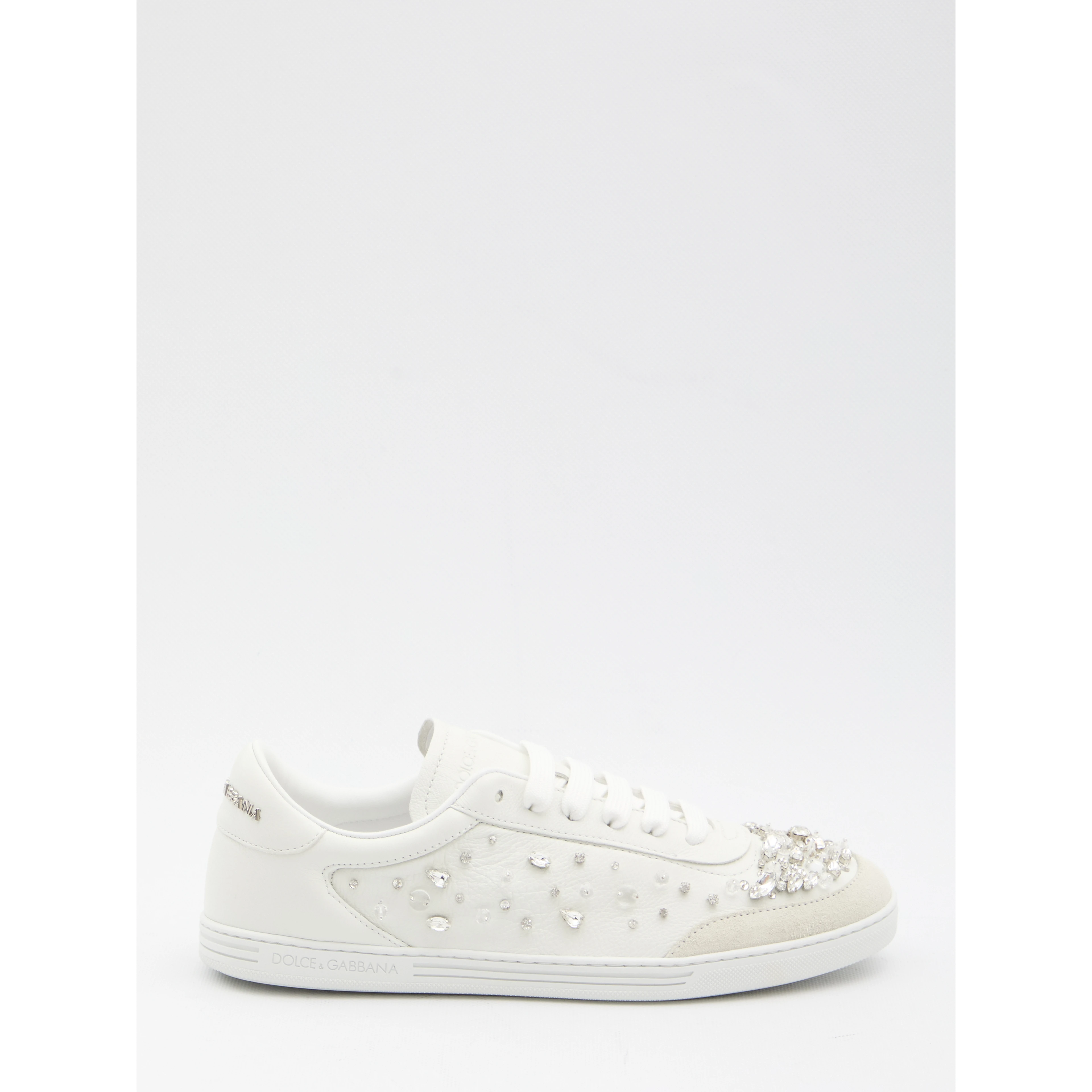 Sneakers embellished with rhinestones