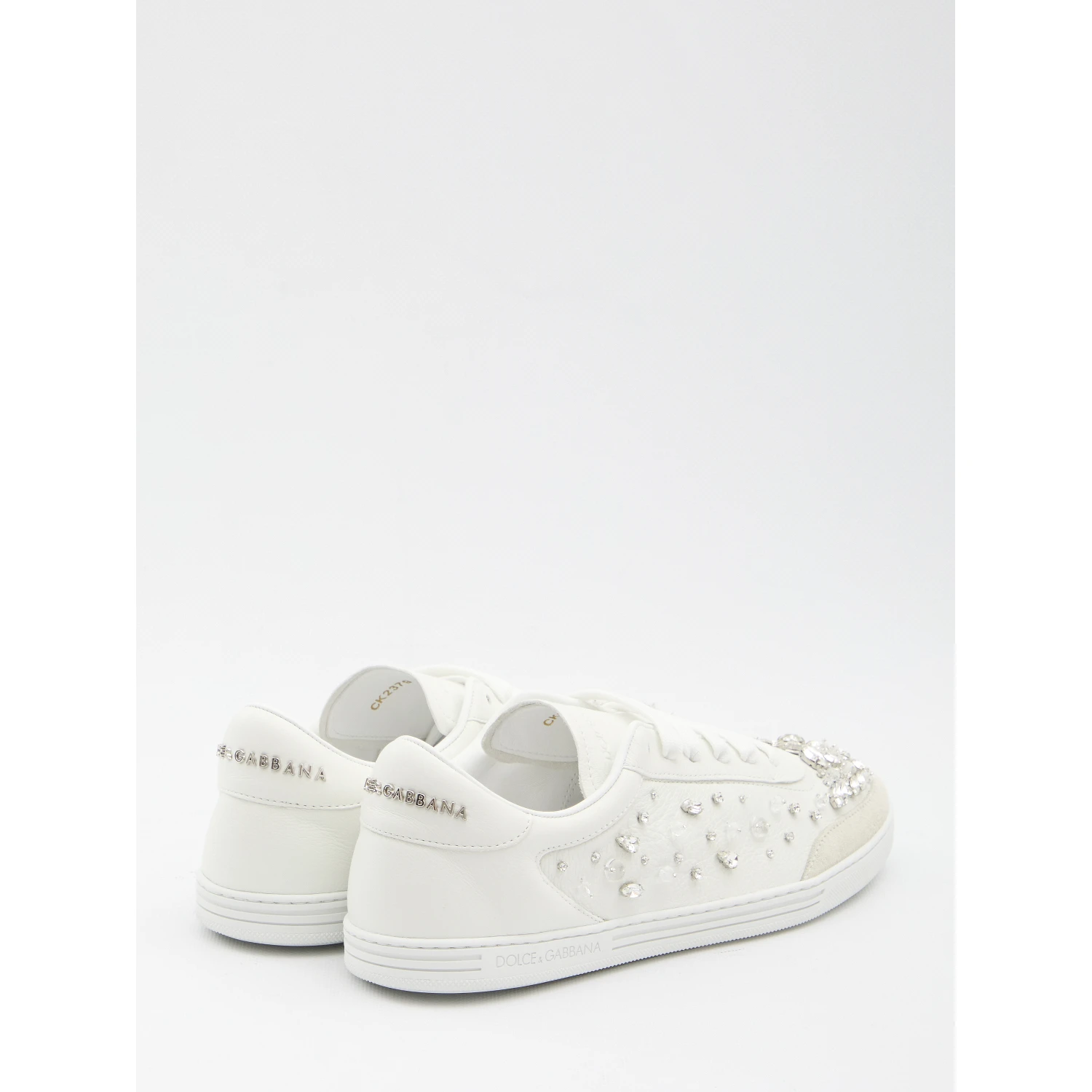 Sneakers embellished with rhinestones