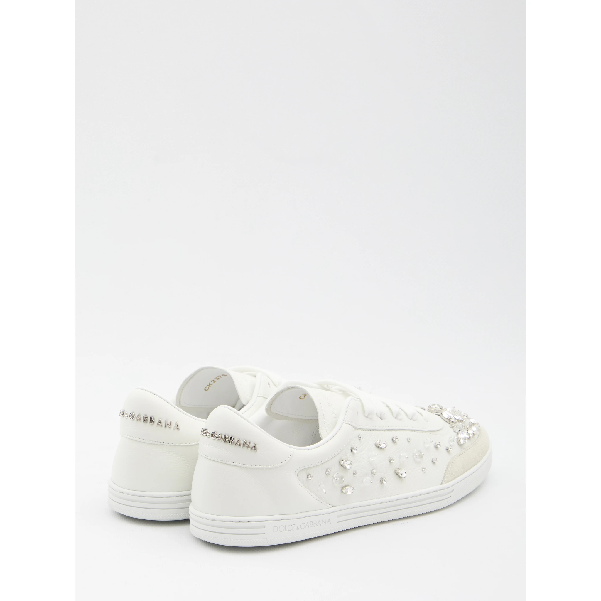 Sneakers embellished with rhinestones