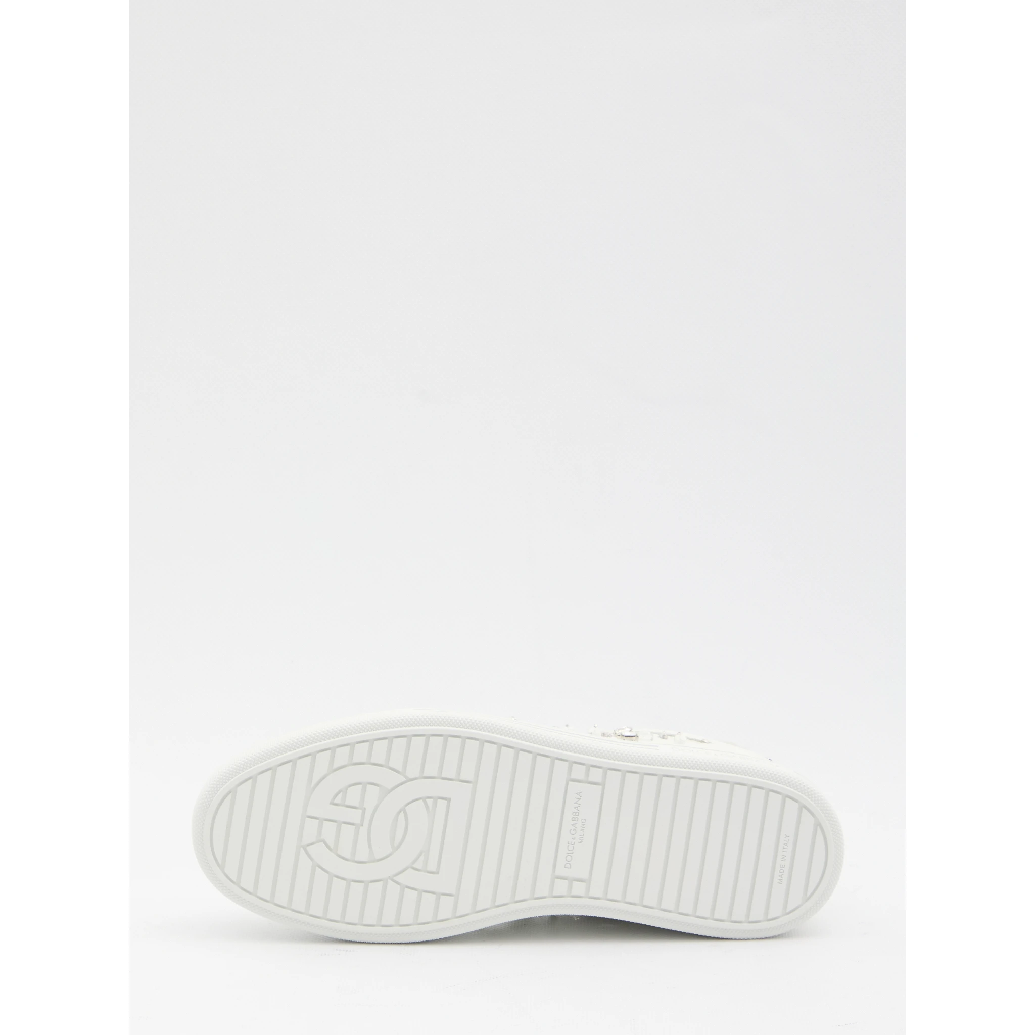 Sneakers embellished with rhinestones