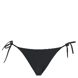 Malou Black Bikini Bottoms with Side Tie Closure in Tech Fabric Stretch Woman