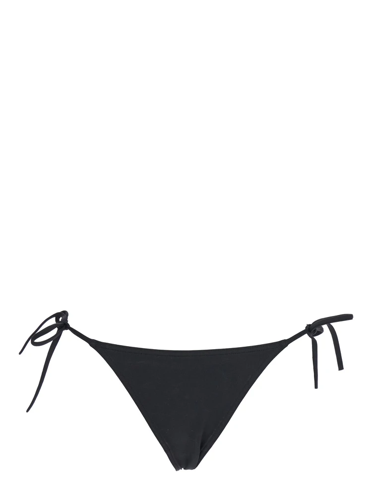 Malou Black Bikini Bottoms with Side Tie Closure in Tech Fabric Stretch Woman