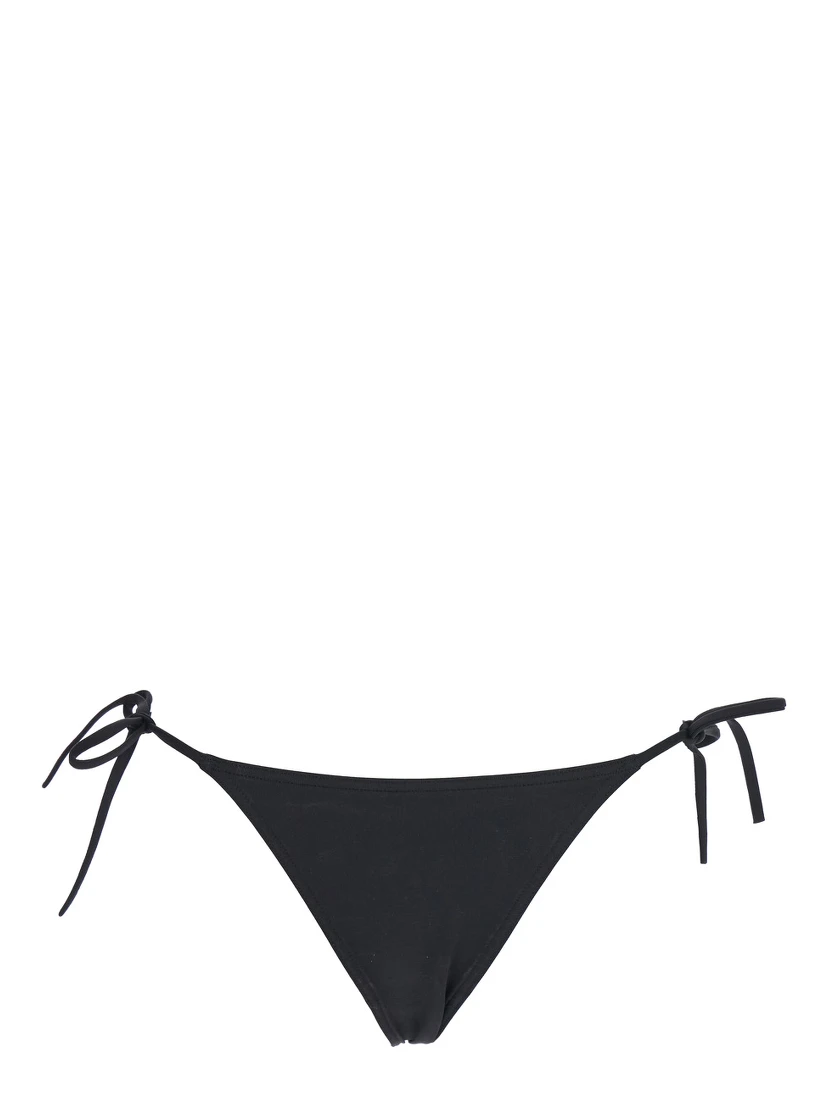 Malou Black Bikini Bottoms with Side Tie Closure in Tech Fabric Stretch Woman