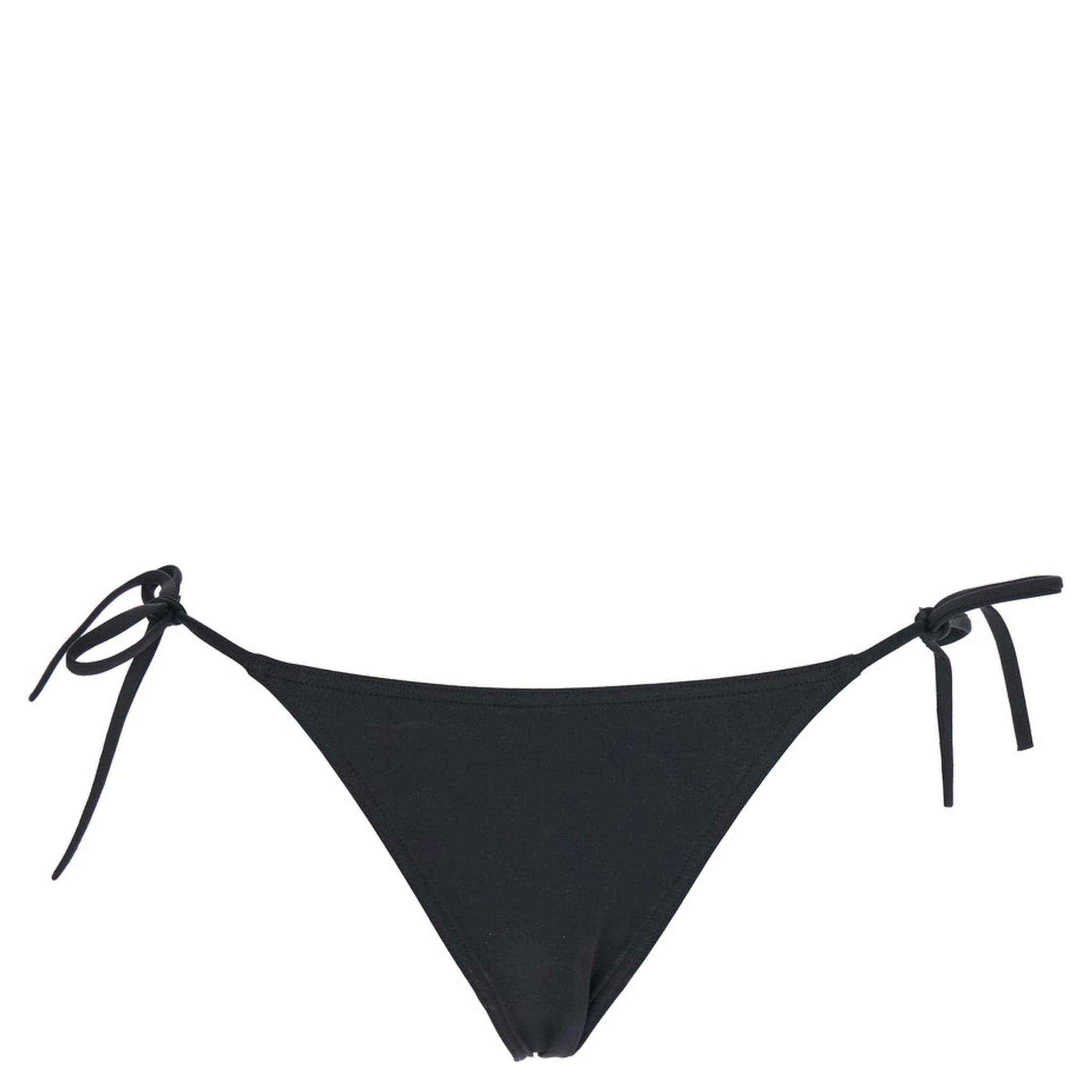 Malou Black Bikini Bottoms with Side Tie Closure in Tech Fabric Stretch Woman