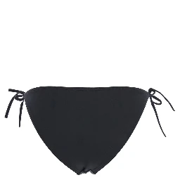 Malou Black Bikini Bottoms with Side Tie Closure in Tech Fabric Stretch Woman