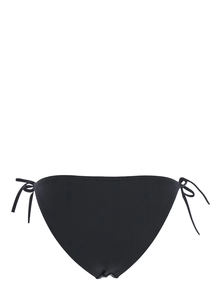 Malou Black Bikini Bottoms with Side Tie Closure in Tech Fabric Stretch Woman alternative