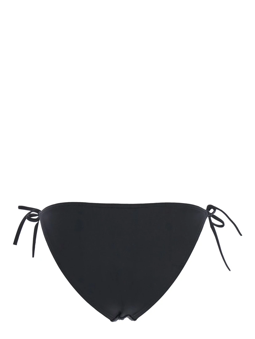 Malou Black Bikini Bottoms with Side Tie Closure in Tech Fabric Stretch Woman