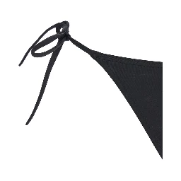 Malou Black Bikini Bottoms with Side Tie Closure in Tech Fabric Stretch Woman