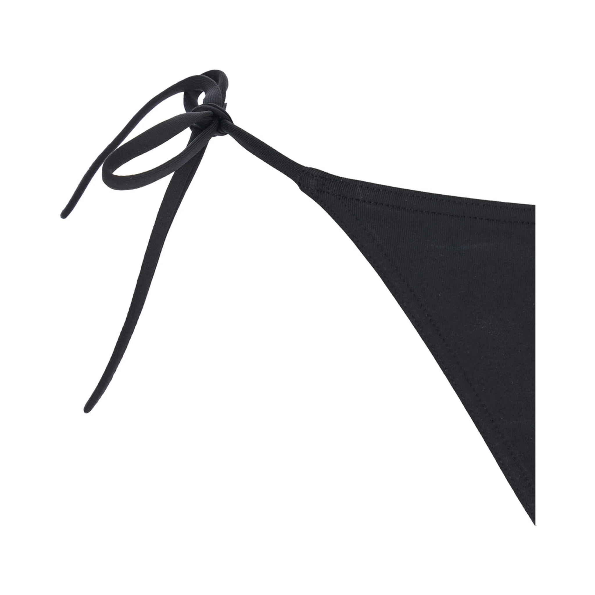 Malou Black Bikini Bottoms with Side Tie Closure in Tech Fabric Stretch Woman