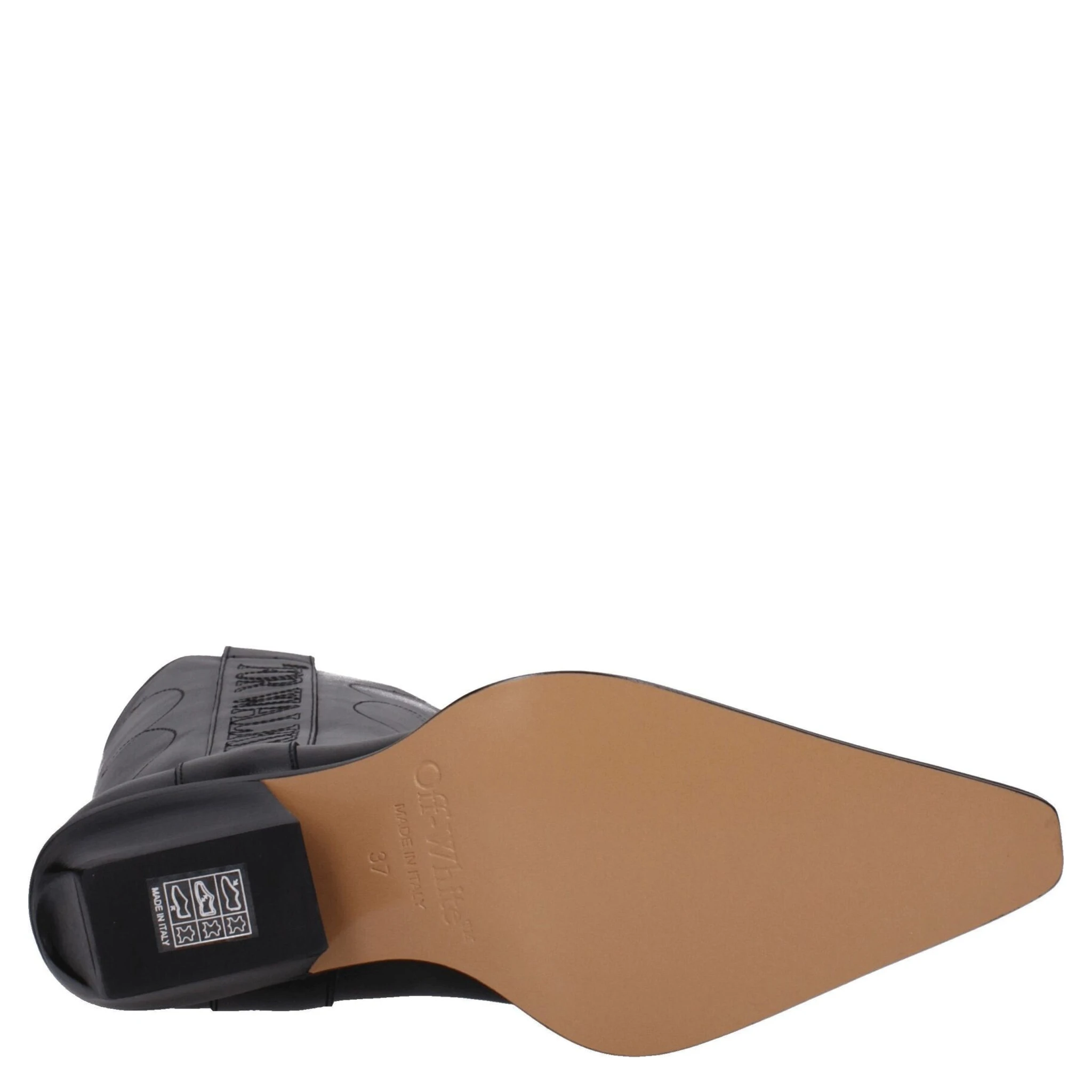 Black Leather High Heel Boots