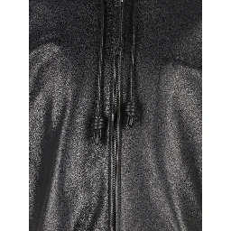 Leather hood jacket