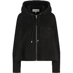 Hoodie jacket in shearling