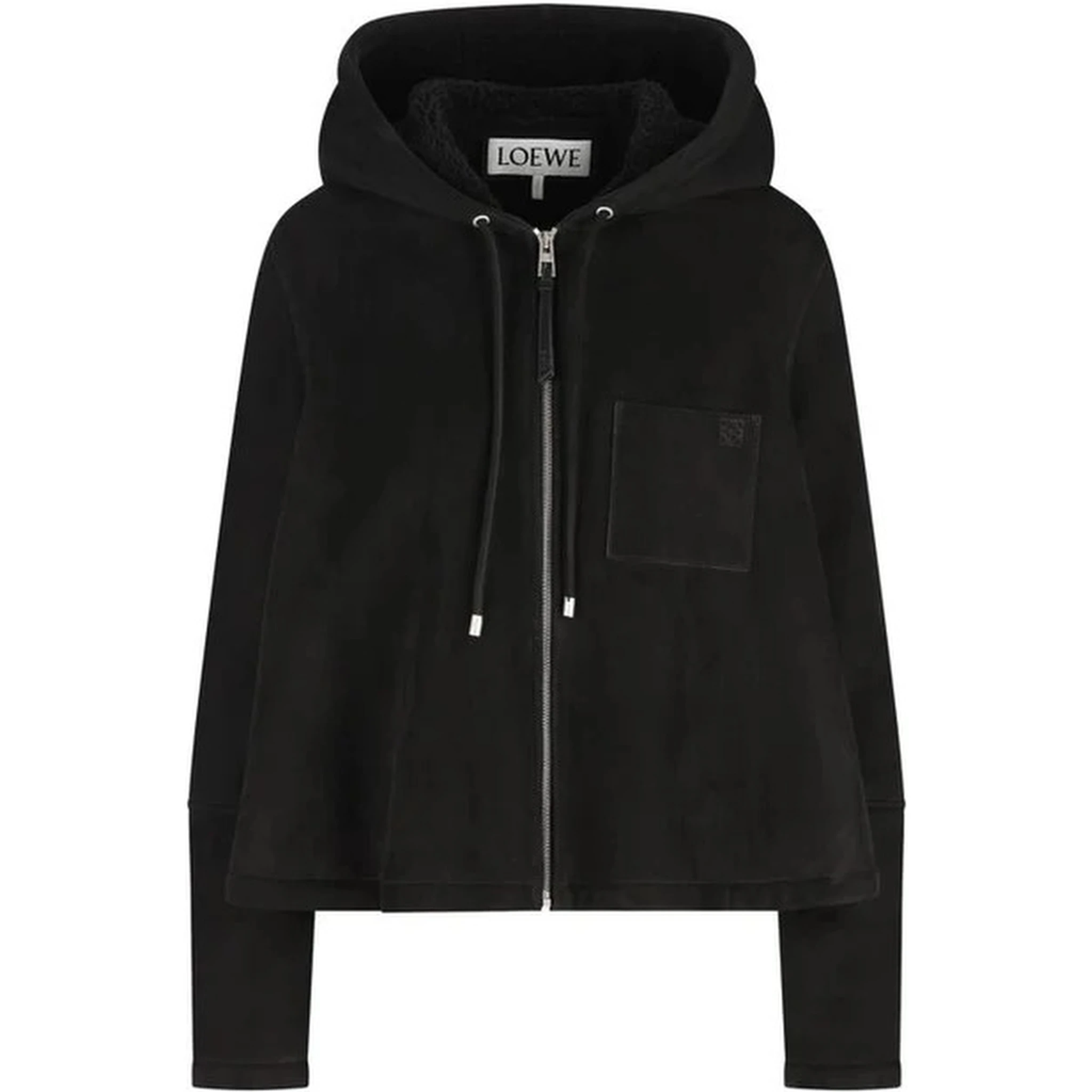 Hoodie jacket in shearling