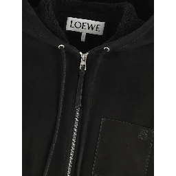 Hoodie jacket in shearling