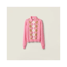 Cashmere polo shirt with zip