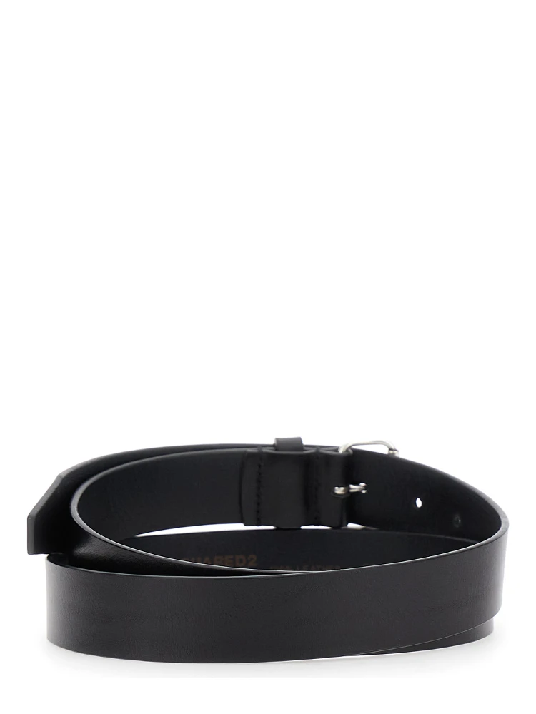 D2 x Magliano Black Belt with Front Buckle Closure in Leather Man alternative