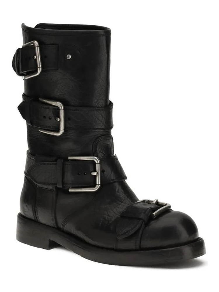 Black Calf Leather Bos Taurus Lace-Up Boots alternative