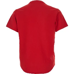 D2 x Magliano Red Crewneck T-Shirt with Maxi Print on the Front in Cotton Man