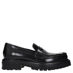 Black Leather Slip-On Loafers