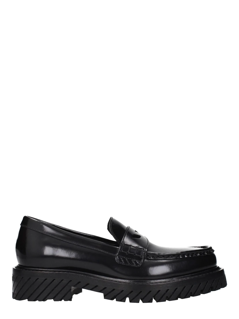 Black Leather Slip-On Loafers