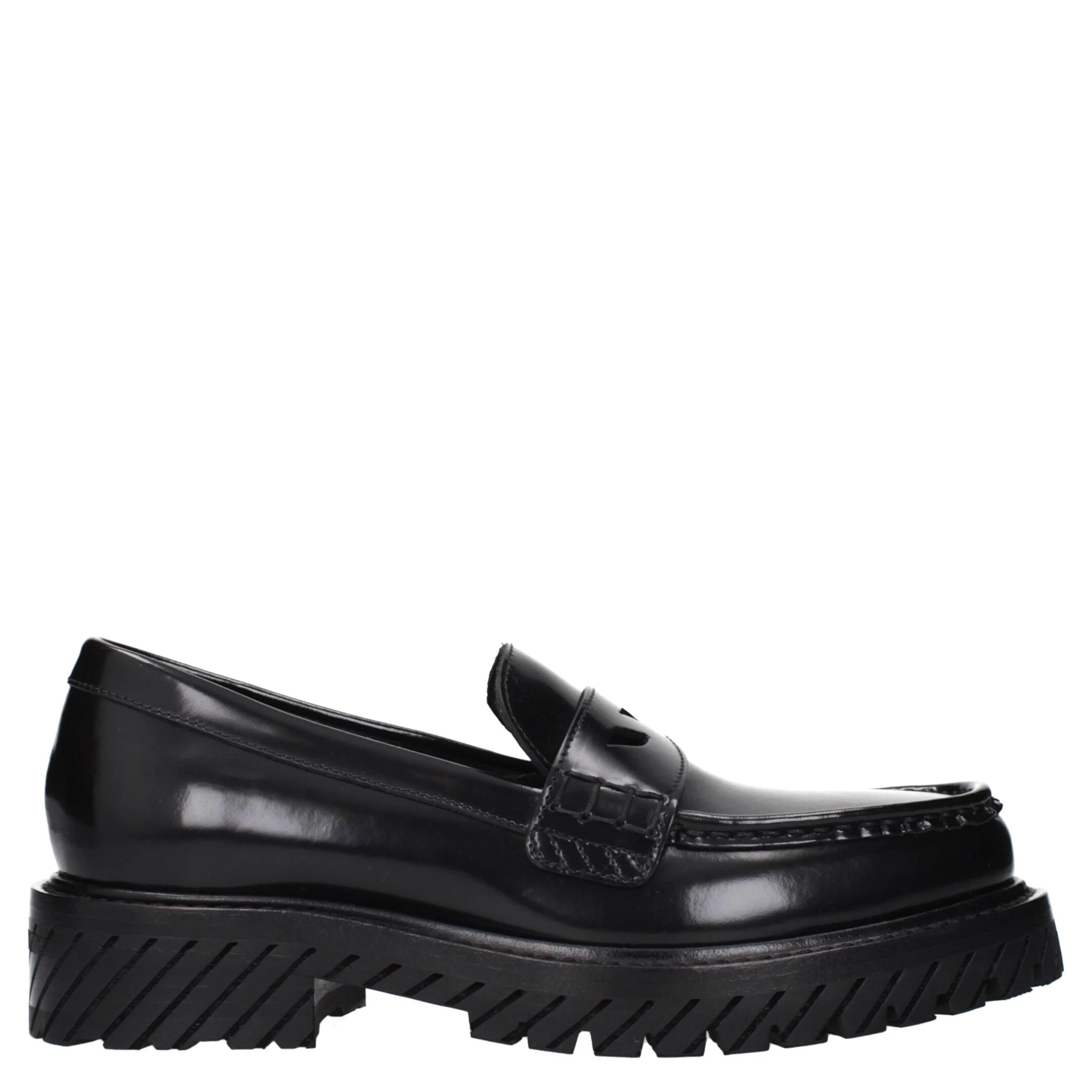 Black Leather Slip-On Loafers