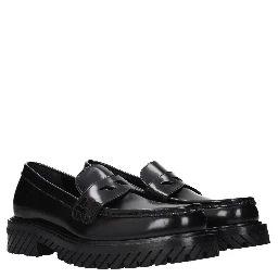 Black Leather Slip-On Loafers
