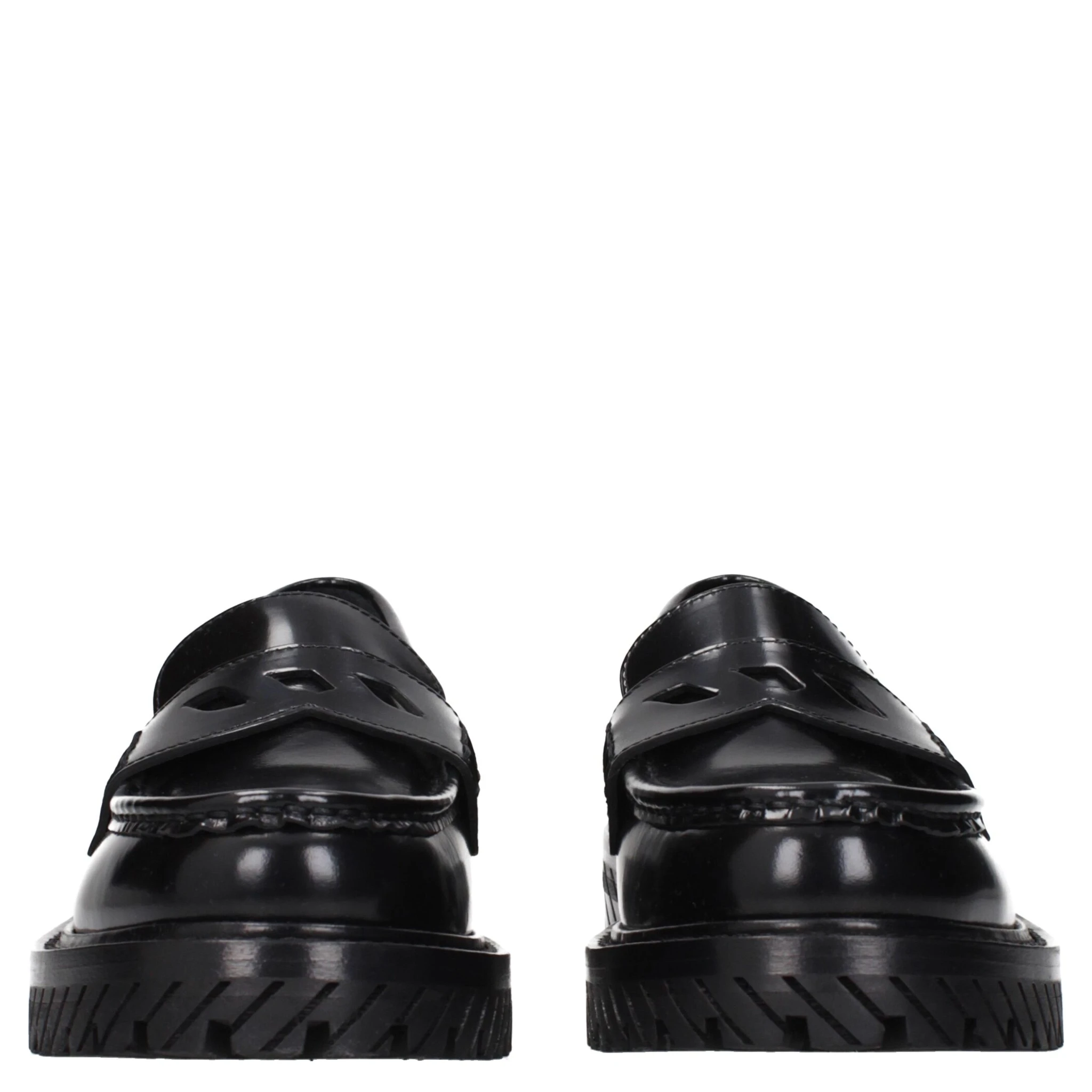 Black Leather Slip-On Loafers