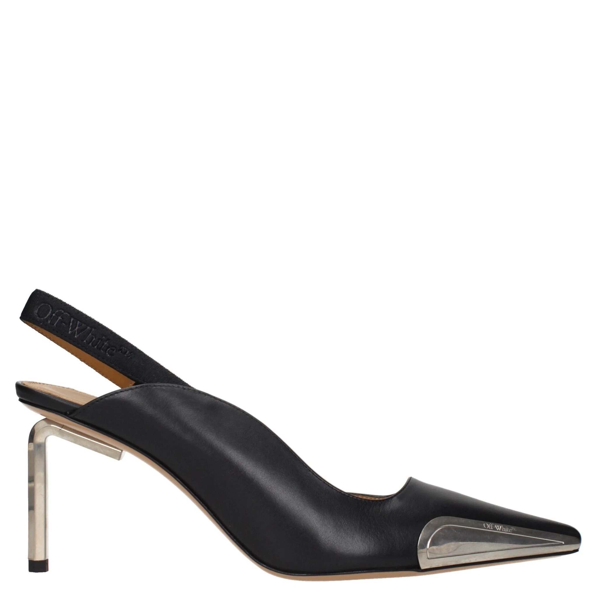 Black Leather High Heel Pumps