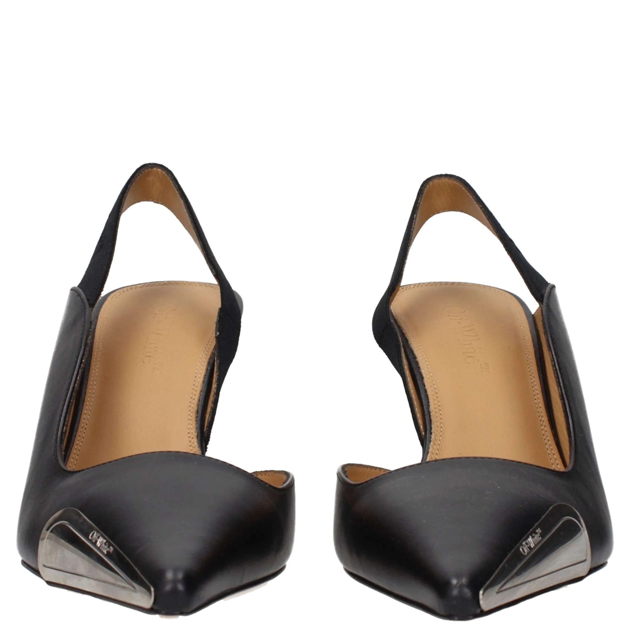 Black Leather High Heel Pumps