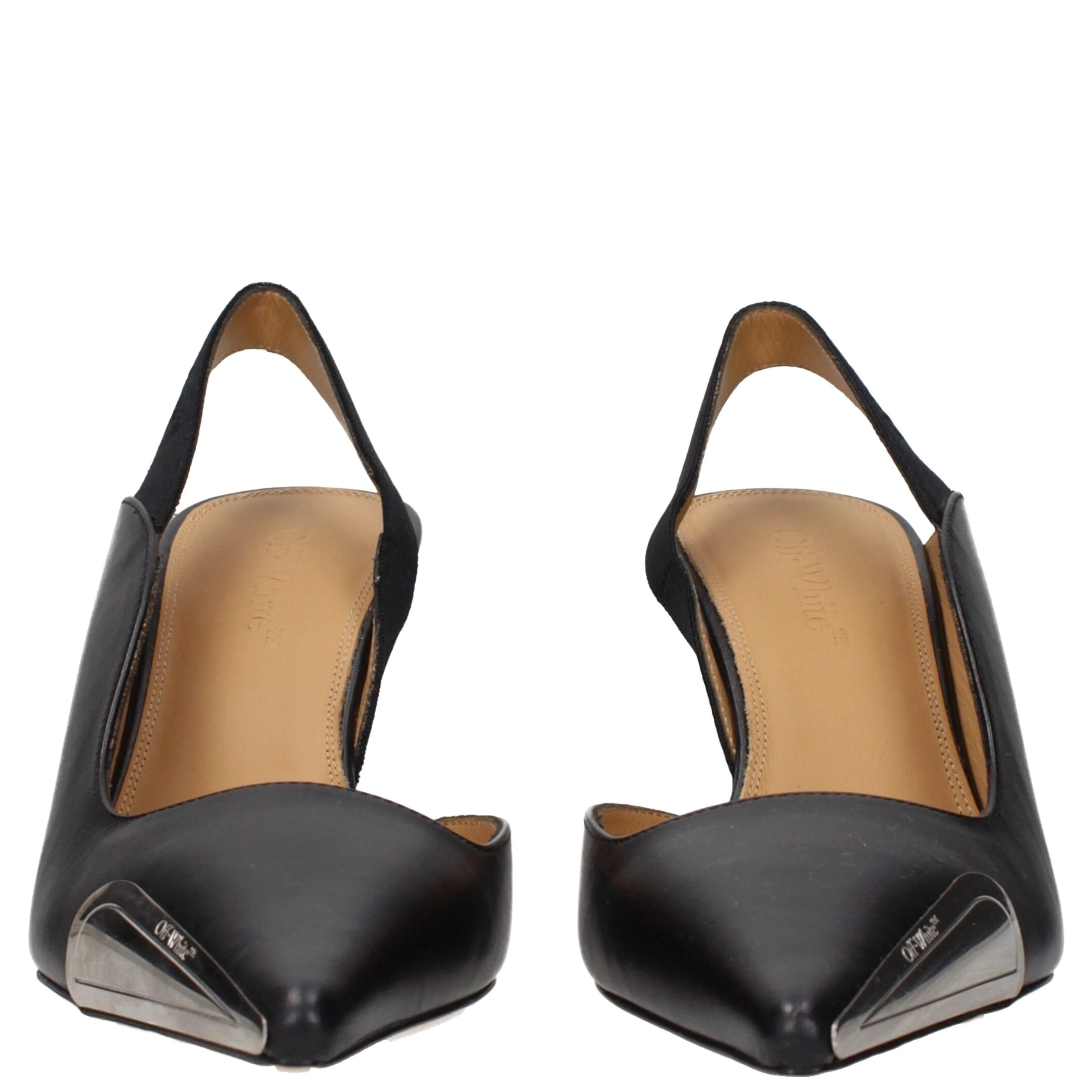 Black Leather High Heel Pumps