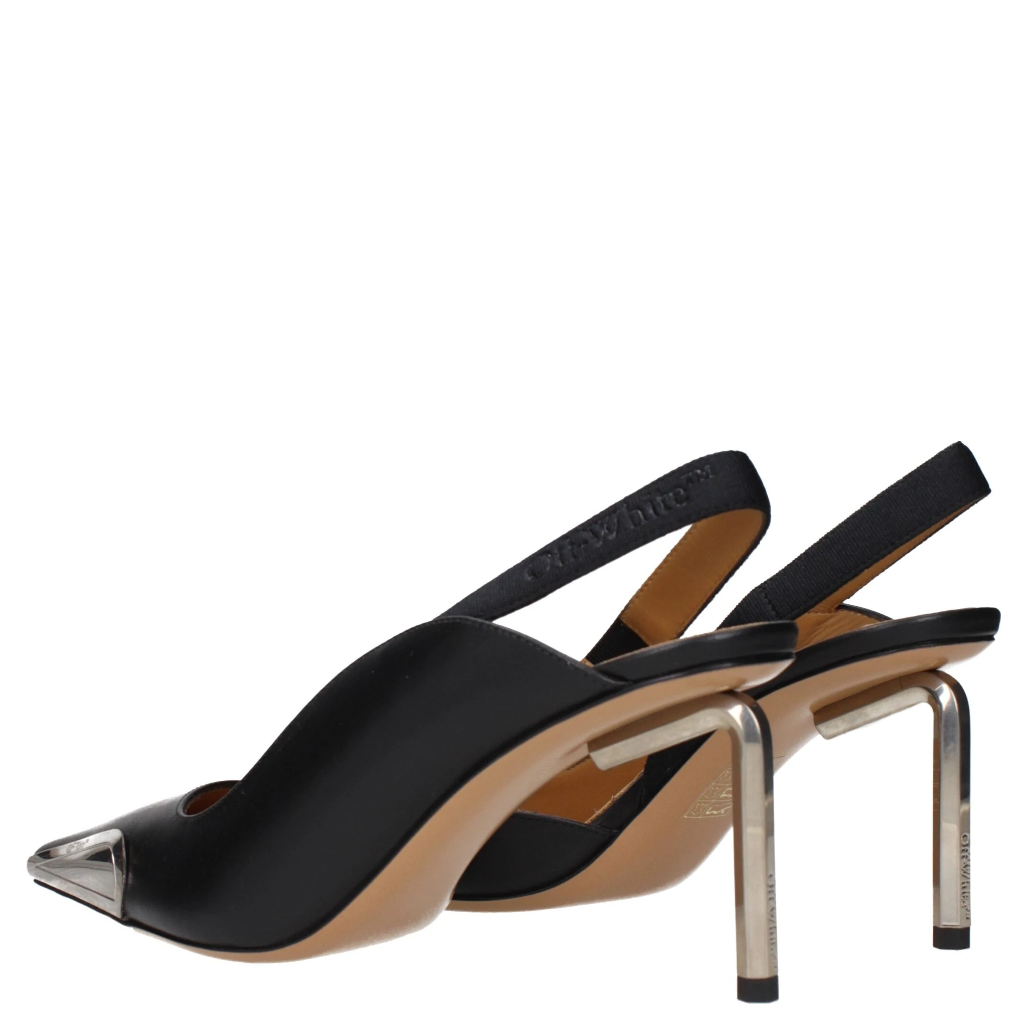 Black Leather High Heel Pumps