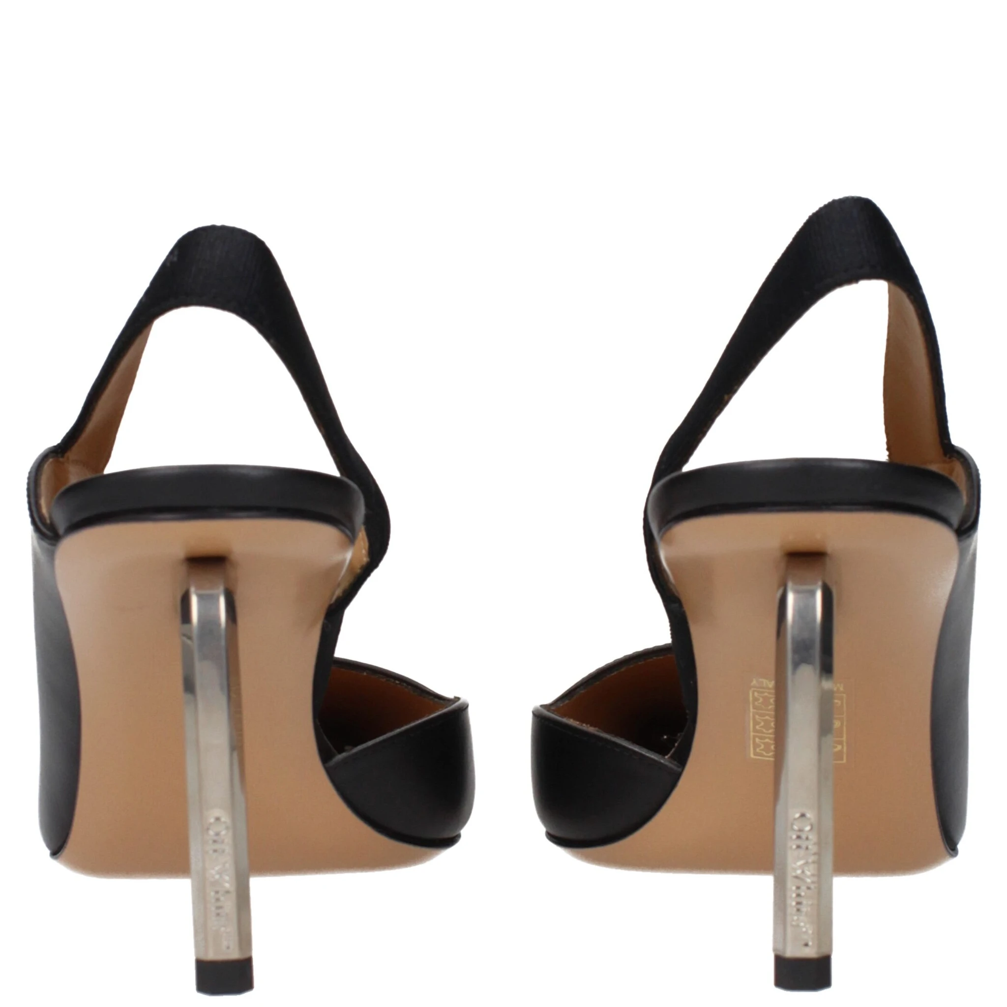 Black Leather High Heel Pumps