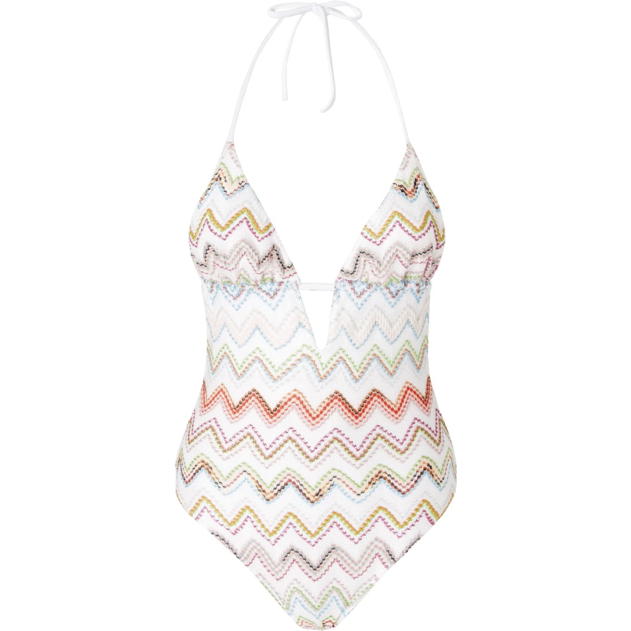 ZIG ZAG LAMÉ ONE-PIECE SWIMSUIT