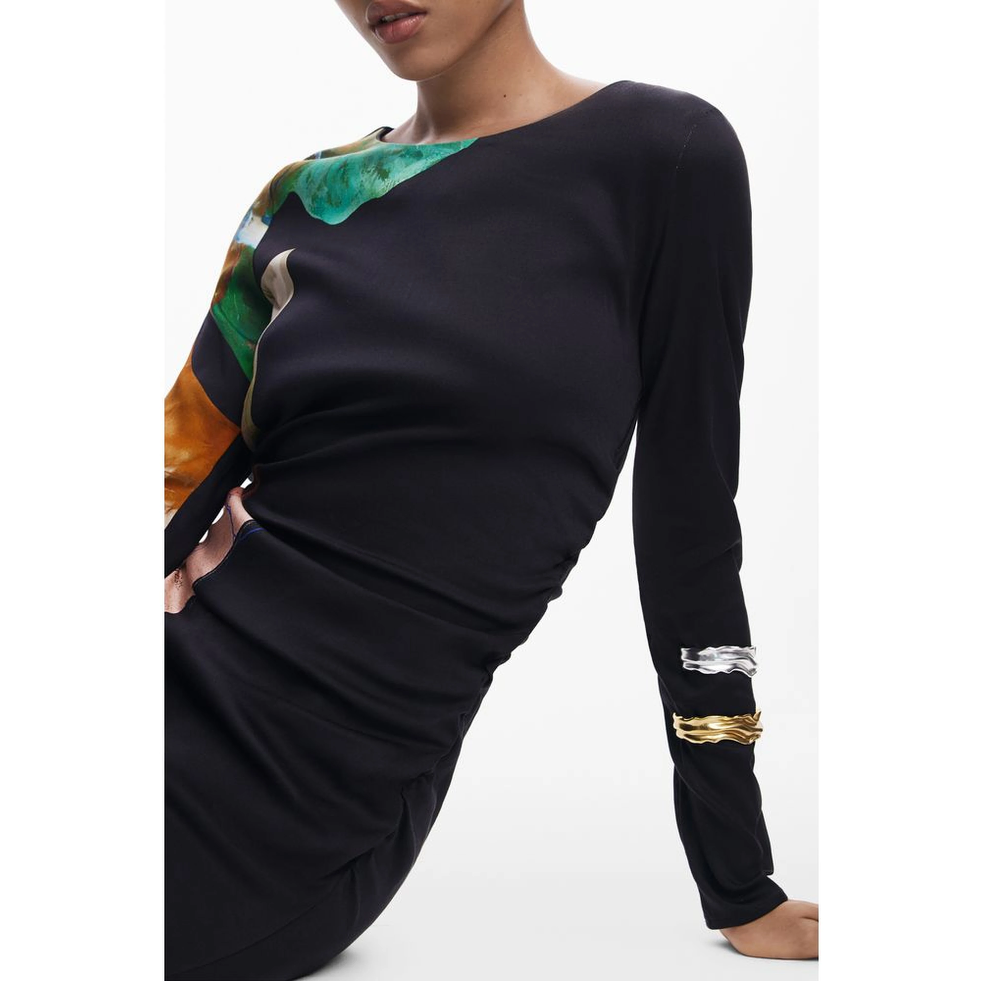 Black Viscose Women Dress