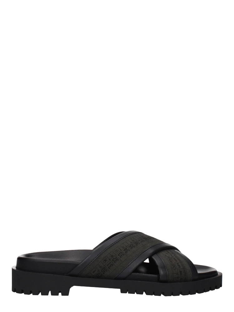 Green Fabric Sandals