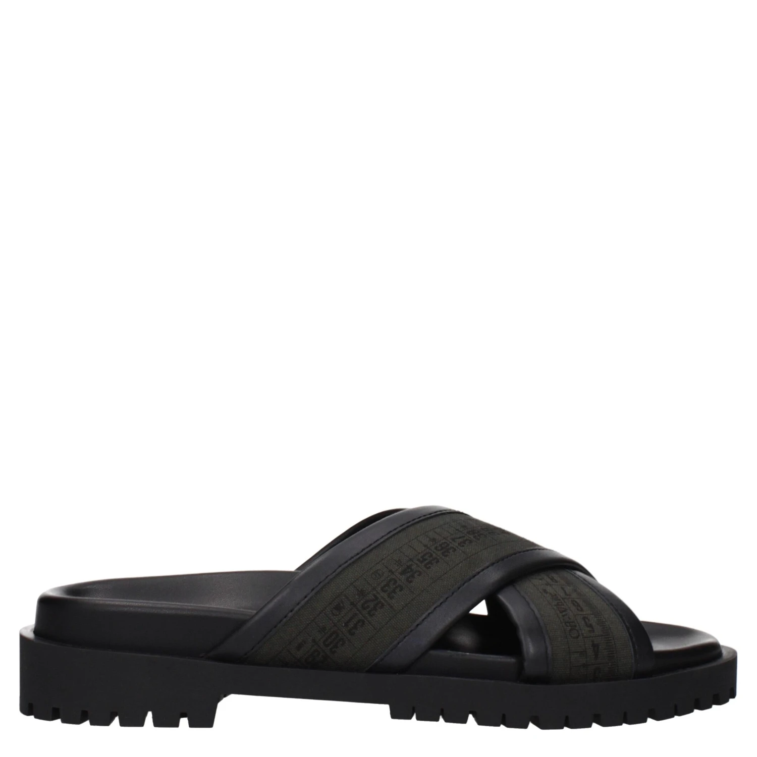 Green Fabric Sandals