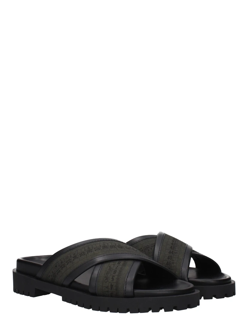 Green Fabric Sandals